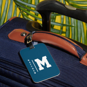 Tunga och vitt monogram bagagebricka