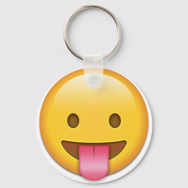 Tunga-Out Cheeky Emoji Nyckelring (Framsida)