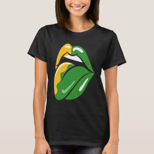 Tunga Out Red Läppar Kiss Mouth Lipstick Kissing L T Shirt