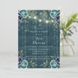 Tunga Peonies & Turquise Ro Brunch & BubLY Inbjudningar