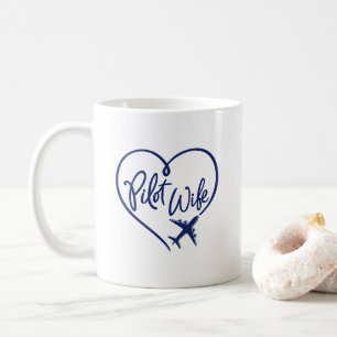 Tunga pilottjänsten Looped Heart Flygplan Kaffemugg