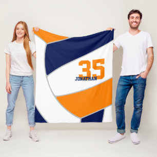 Tunga pojkar, orangar flickor, gråkolig volleyball fleecefilt