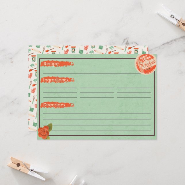 Tunga recept-kort för Cream (Fram/Back In Situ)