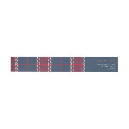 Tunga Red Play Tartan Buffalo Modern Minimalist Etikettband
