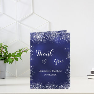 Tunga silver-fotofyrkr-kod bröllop tack. kort