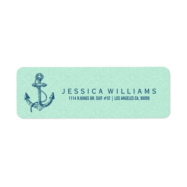 Tunga sjöbåtar Anchor & Rand 2 Returadress Etikett (Framsidan)