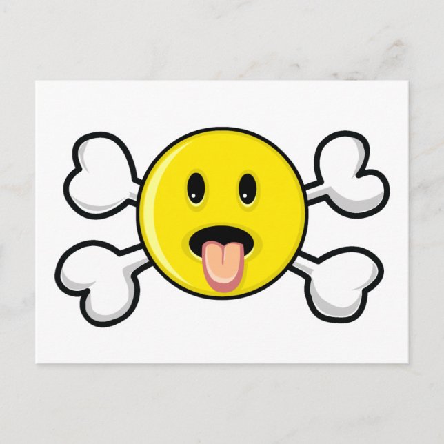 tunga Skull och korsben Vykort (Framsida)