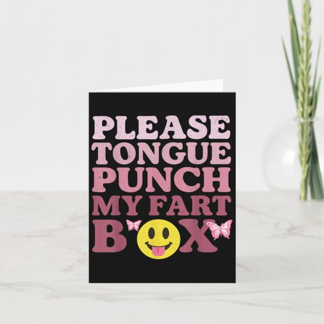 Tunga Slår min Fart Box Funny Kawaii-citat Kort (Framsida)