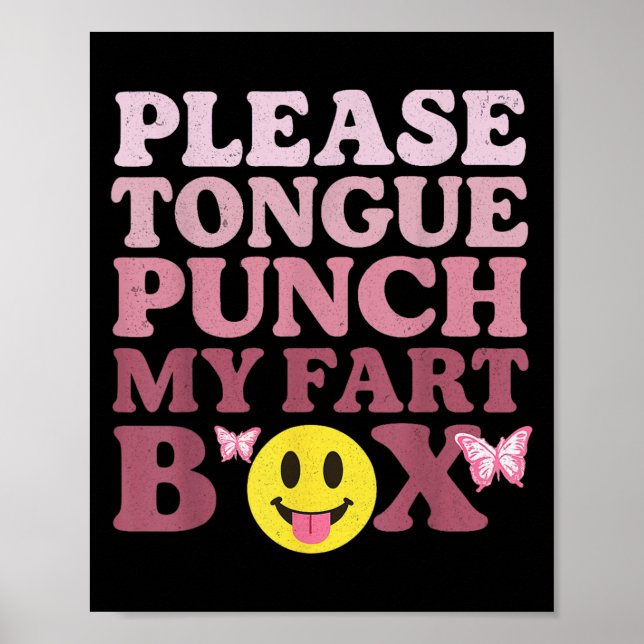 Tunga Slår min Fart Box Funny Kawaii-citat Poster (Framsidan)