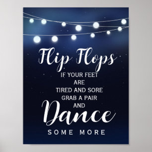 Tunga String-tecken på ljus flinflip flops bröllop Poster