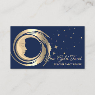 Tunga Tarot Reader Stars Måne Sol Celestial Visitkort