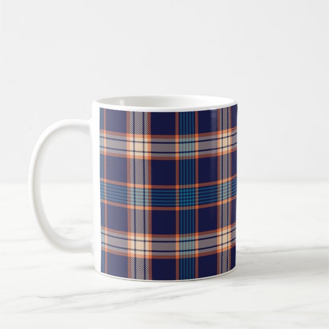 Tunga tartan plaid mönster kaffemugg (Vänster)