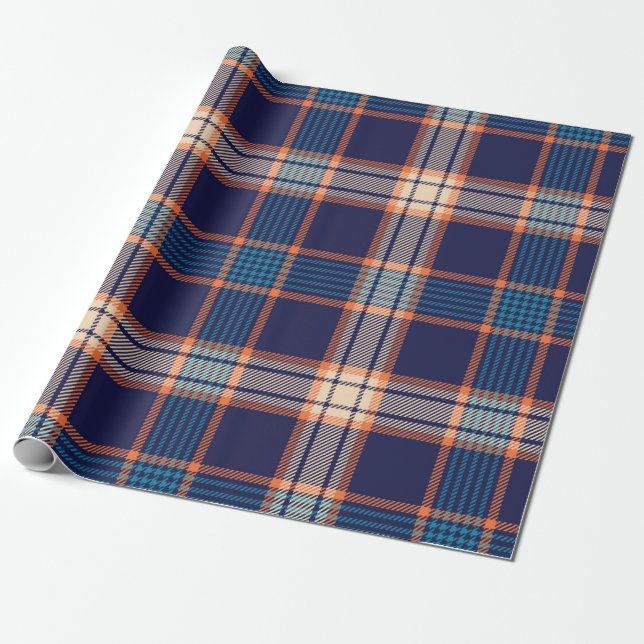 Tunga tartan plaid mönster presentpapper (Utrullad)