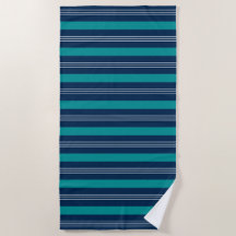 Tunga, Teal & White Rand Beach Towel