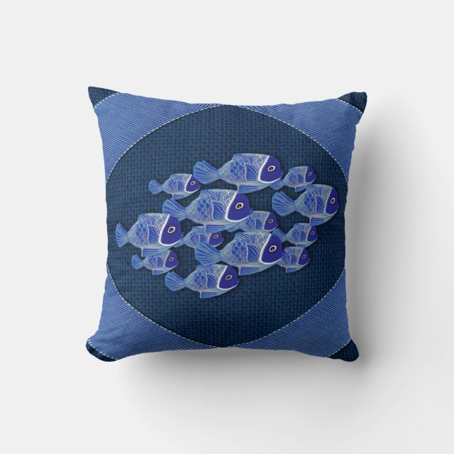 Tunga texturerade,Fisk,Rosa-koral Kudde (Framsida)