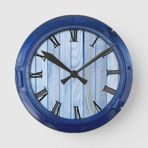 Tunga texturerade,fisk,Rosa-koral Rund Klocka