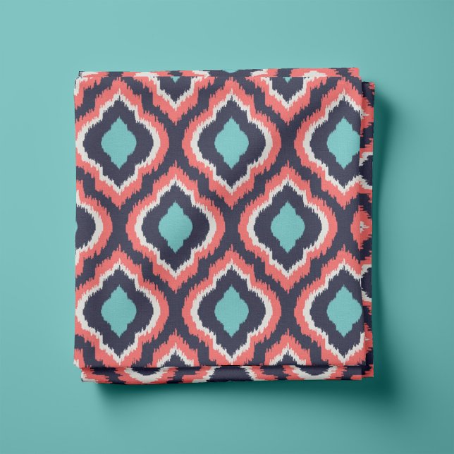 Tunga Turcos och Coral Ikat Moroccan Tyg (Skapare uppladdad)