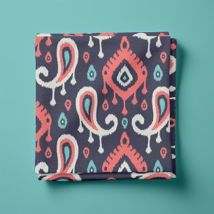 Tunga Turcos och Coral Ikat Paisley Tyg