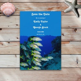 Tunga undervattensfisk Nautisk kustnära bröllop Spara Datumet