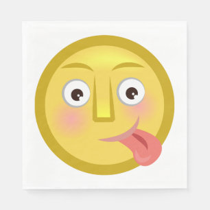 Tunga Ut Emoji Roligt Fånigt Ansikte Pappersservett