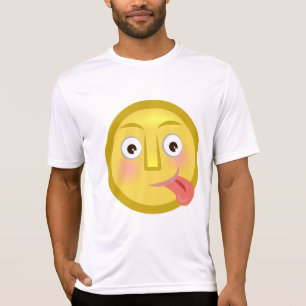 Tunga Ut Emoji Roligt Fånigt Ansikte T Shirt