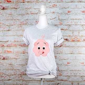 Tunga ut Rosa Piggy T-shirt
