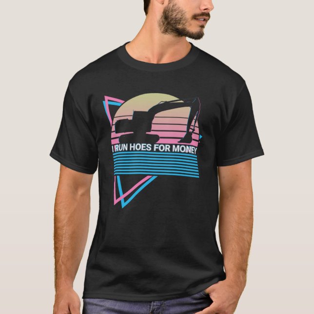 Tunga utrustningsoperatör Retro HEO HEV I Springa  T Shirt (Framsida)
