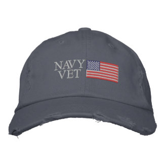 Tunga Vet med amerikansk militär Flagga Broderad Keps