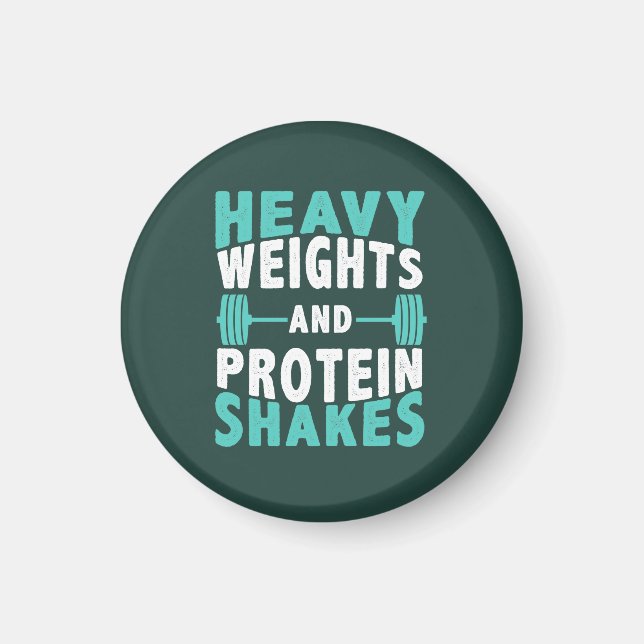 Tunga vikter och proteindrycker Gym Magnet (Framsidan)