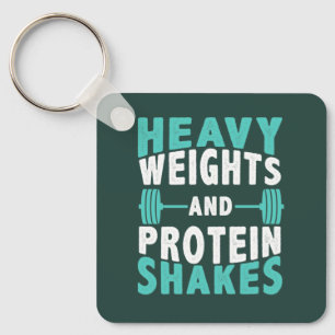 Tunga vikter och proteindrycker Gym Nyckelring