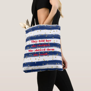 Tunga, vit, Rand, Guld-konfetti Tote Bag Tygkasse