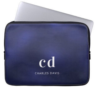 Tunga vita monogram initails namn laptop fodral