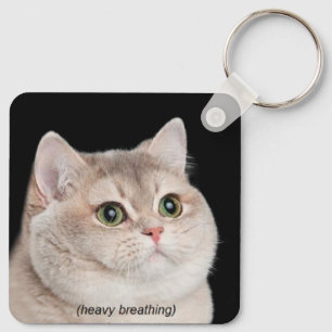Tungandande katt meme dubbelsidig nyckelring