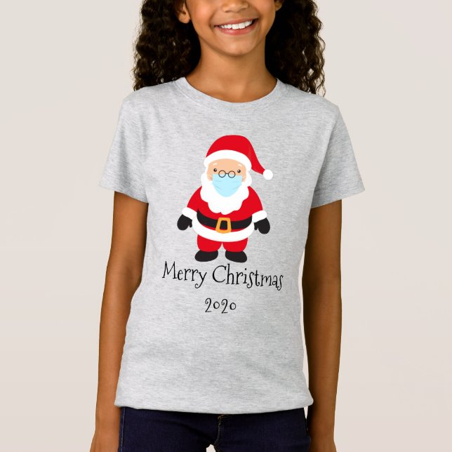 Tungande 2020 Santa God jul Ansikte Mask T Shirt (Framsida)