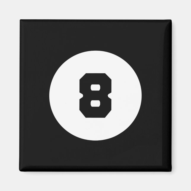 Tungande 8 Boll Magic Eight Boll Billiards Bassäng Magnet (Framsidan)