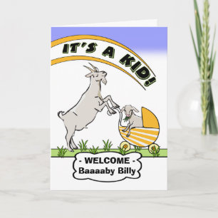 Tungande Grattisar New Pappa Goat Puns Kort