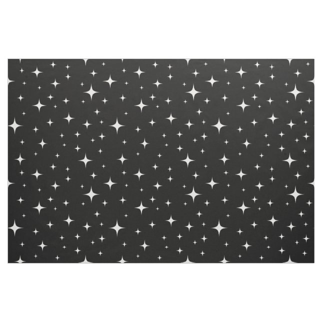 Tungande stjärnor svart och vit mönster tyg (Fat Quarter)
