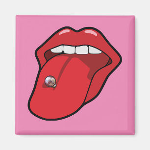 Tungapiercing kvadrerar kylmagneten magnet