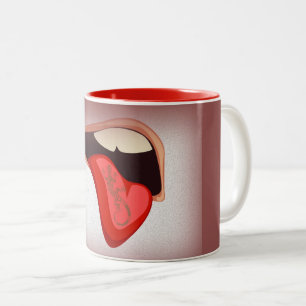 Tungatatuering på kaffemuggen Två-Tonad mugg