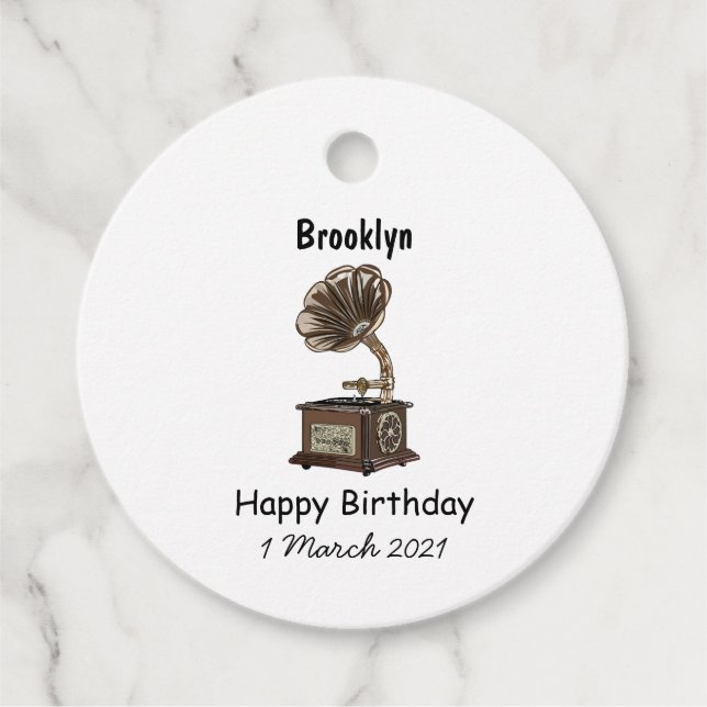 Tungbar illustration av tecknad gåvor etiketter (Framsida)