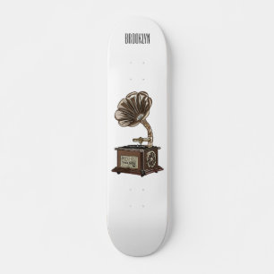 Tungbar illustration av tecknad mini skateboard bräda 18,5 cm