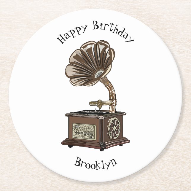 Tungbar illustration av tecknad underlägg papper rund (Framsidan)