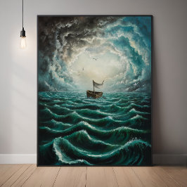 Tungbåtar i turbulenta havsområden poster
