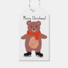 Tungbjörn på vinterrockor presentetikett