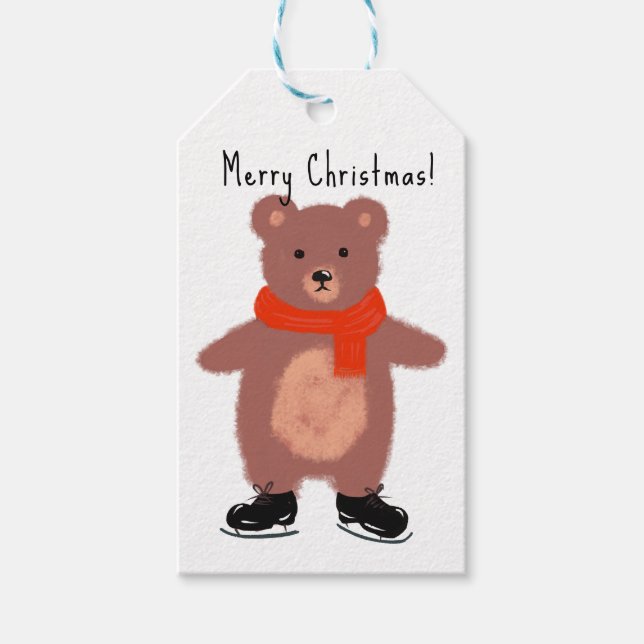 Tungbjörn på vinterrockor presentetikett (Framsidan)