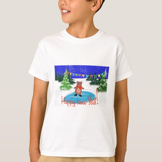 Tungbjörn på vinterrockor t shirt (Framsida)