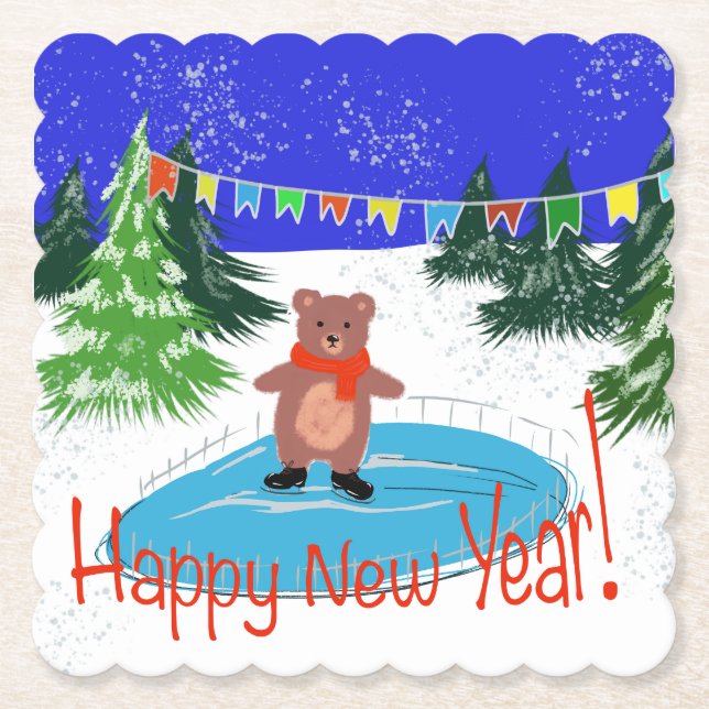 Tungbjörn på vinterrockor underlägg papper (Framsida)