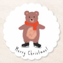 Tungbjörn på vinterrockor underlägg papper