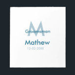 Tungblå groomsman namn brev datamakulor per anteckningsblock<br><div class="desc">utformning</div>