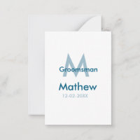 Tungblå groomsman namn brev datamakulor per